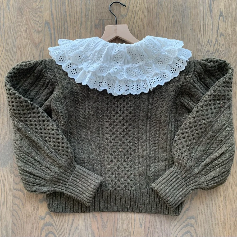 NWT Sea New York Melanie Cardigan in Army Green Size Small - Picture 10 of 11